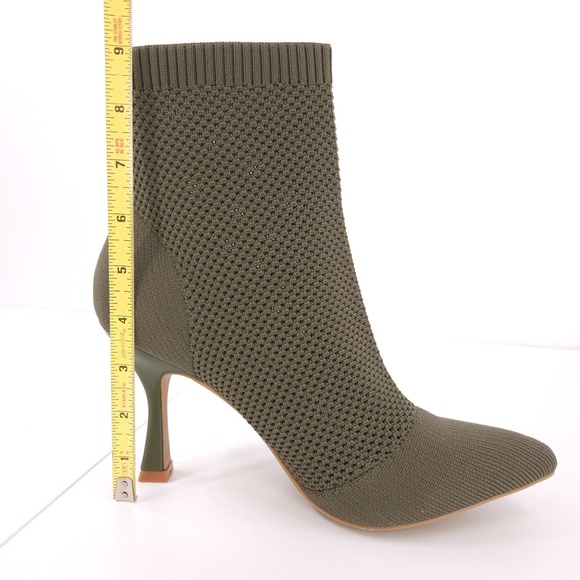 Mia Pamilla Khaki Knit Kitten Heel Almond Toe Slip On Booties Womens Size 8.5 M - Picture 10 of 16